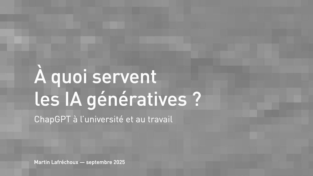 Page de garde de la présentation